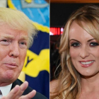 Trump y Stormy Daniels, en un combo de imágenes creado el 24 de febrero del 2018.