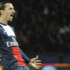 Ibrahimovic, del París Saint-Germain, celebra un gol contra el Lille, el pasado 22 de diciembre.