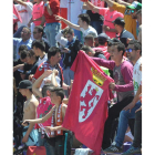 La afición de la Cultural arropa a su equipo en Zorrilla. MAR GONZÁLEZ