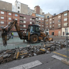 Las máquinas tomaron ayer la plaza Sánchez Albornoz.
