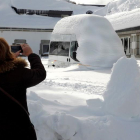 Nieve en la estación de Valgrande-Pajares.