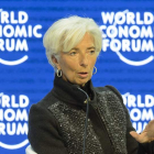 La directora gerente del FMI, Christine Lagarde, durante una intervención en Davos.