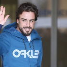 Fernando Alonso a su salida del Hospital General de Catalunya, el miércoles pasado