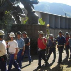 Los mineros, con las herramientas antes del concurso.