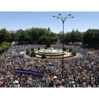Imagen de la plaza de Neptuno, donde concluyo hoy las manifestacines convocadas por el 15-M