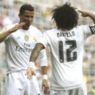 Cristiano y Marcelo celebran el segundo del Madrid.