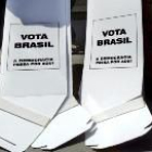 Imagen de las urnas electorales que hoy se utilizarán en las elecciones brasileñas