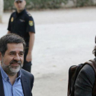 Jordi Sánchez y Jordi Cuixart a su llegada a la Audiencia Nacional, el pasado 16 de octubre.