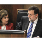 Rajoy y Sáenz de Santamaría, durante la última sesión de control al Ejecutivo.