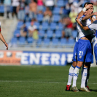 Los tinerfeños celebran su clasificación para la siguiente ronda frente al Badalona.