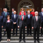 Foto del Consejo de Ministros con el nuevo titular de Economía, Román Escolano , el último de la izquierda en la tercera fila.