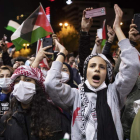 Manifestación de ciudadanos palestinos en medio de la escalada violenta. TOLGA BOZOGLU