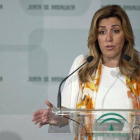 La presidenta en funciones de Andalucía, Susana Díaz, la semana pasada en una rueda de prensa.