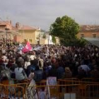 Imagen de un momento de la movilización que los regantes protagonizaron el martes en Valladolid