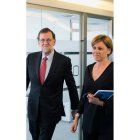 Rajoy y Cospedal, antes de la reunión de ayer. TAREK