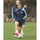 Javi Navarro, durante un entrenamiento de esta temporada. LDLM