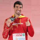 Mechaal, con su medalla de plata en el 3.000. SAHIN