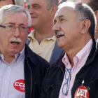 Toxo y Álvarez, en la manifestación por el trabajo digno el pasado dia 7.