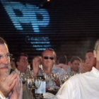 Rajoy y Francisco Camps, durante la cena de ayer.