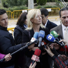 La actriz atiende a los medios en la Audiencia Nacional. J. J. GUILLÉN