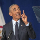 Obama, el viernes en la Universidad de Ilinois.