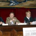 Alfredo Prada, Félix Sanz, Esperanza Aguirre y Arsenio García, durante la presentación del libro