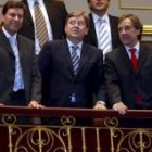 Carlos Fernández Carriedo, José Manuel Fernández Santiago y Ángel Villalba, el día 30 en el Congreso