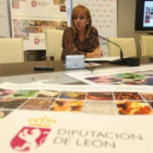 La presidenta de la Diputación, Isabel Carrasco, ayer en la presentación de la campaña navideña de l