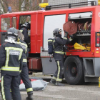 Varios efectivos de los Bomberos de León