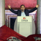 Alexis Tsipras celebra la victoria de su coalición