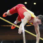 El saltador de pértiga catalán, Didac Salas, durante los Campeonatos de Europa de Atletismo de 2015.