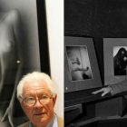 David Hamilton, en una exposición de homenaje en el 2003 y, al lado, en una subasta de su obra en 1983.