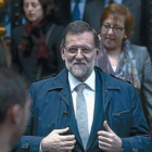 El presidente Mariano Rajoy, en una imagen reciente tras reunirse en Madrid con empresarios.