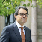 El presidente de la Generalitat, Artur Mas, tras una reunión del gobierno catalán.