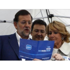 Rajoy y Aguirre, en el 2010, en un mitin contra el IVA cultural que después el PP acabó subiendo.