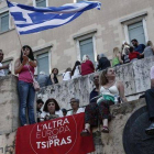 Protestas en Atenas contra las políticas de austeridad, este domingo.