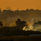 Acciones de avance en la zona de Gaza en la tarde de ayer. HANNIBAL HANSCHKE