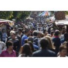 Aspecto del centro de la ciudad durante la celebración del mercado medieval, en el programa festivo de San Froilán.