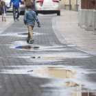 Día de lluvia en la capital leonesa.