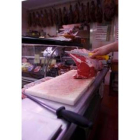 Carne de vacuno en un puesto del mercado del Conde