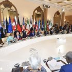 Asistentes a la última reunión del G-7 celebrada ayer en la localidad italiana de Taormina. F. LO SCALZO