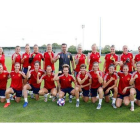 Las jugadoras españolas y el técnico, Jorge Vilda, en una foto distribuida el domingo por la federación española.