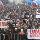 Manifestación prorrusa en Donetsk.