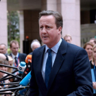 El primer ministro británico, David Cameron, a su llegada al Consejo Europeo.