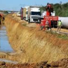 Obras de canalización del agua de Riaño en El Burgo Ranero, 17 años después del cierre de la presa