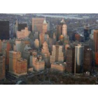 Foto tomada desde un helicóptero, sobrevolando la isla de Manhattan.