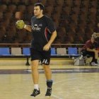 El pivote Juan Andreu durante el entrenamiento de ayer.