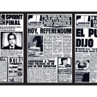Diario de León contó en tres ejemplares históricos una jornada histórica. Cuarenta años después, minería y el campo siguen ocupando espacio en las portadas del periódico. El día del referemdum los leoneses se desayunaron con la noticia del asesinato de