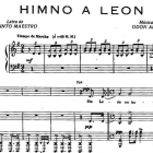 Primera página de la partitura del Himno de León