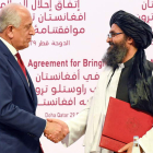 Firma del acuerdo entre EE UU y los talibanes.